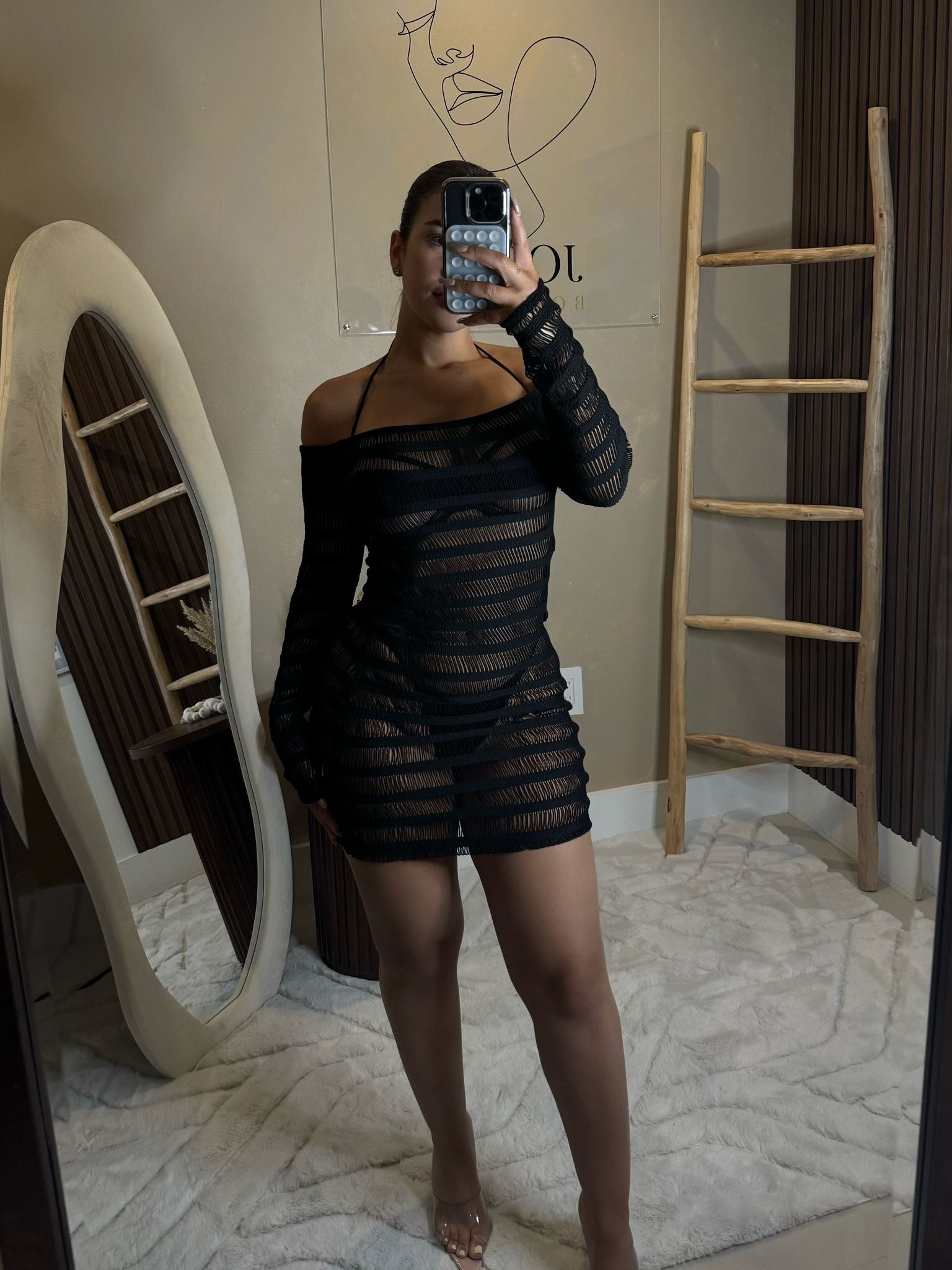 Sea Elegance Cover Up Dress Black