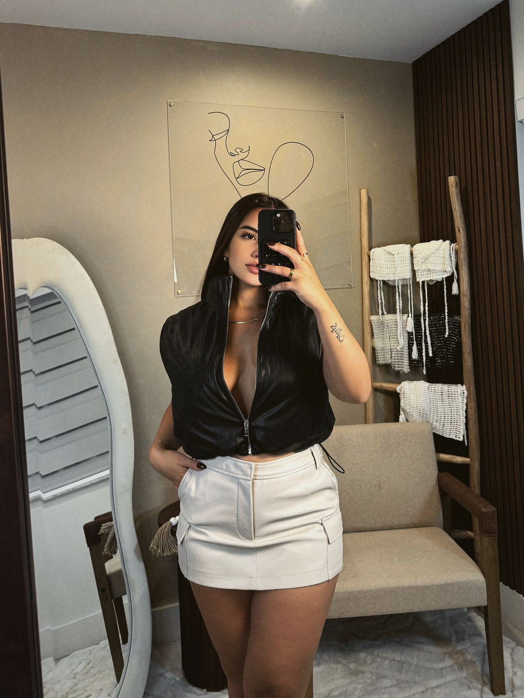 Getting Chilly Faux Leather Puffer Vest