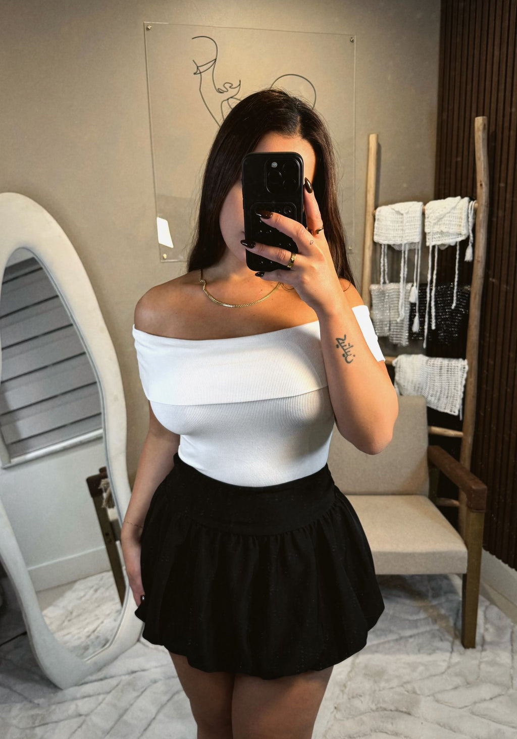 Off Shoulder Necessity Top White