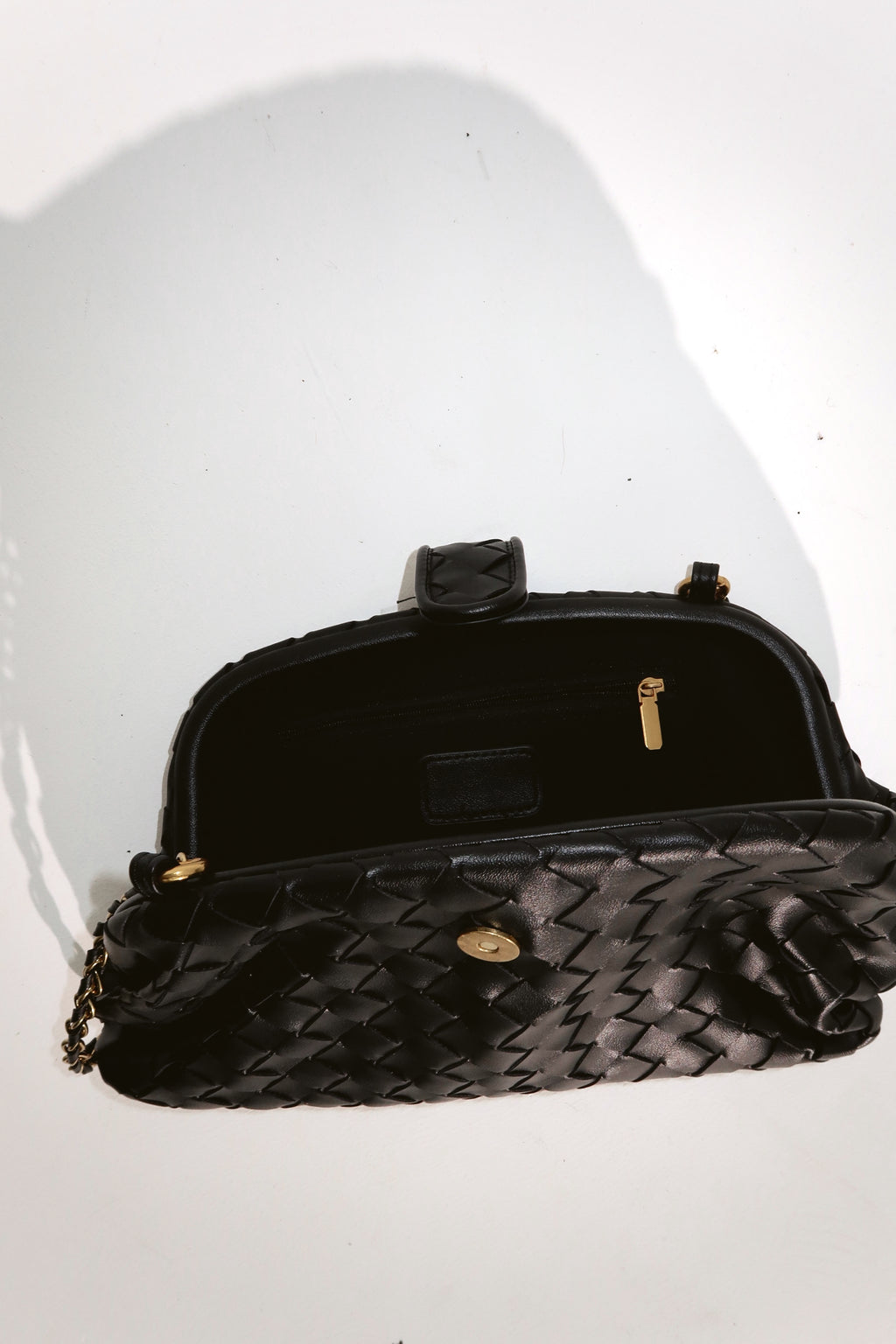 Noir Woven Shoulder Bag