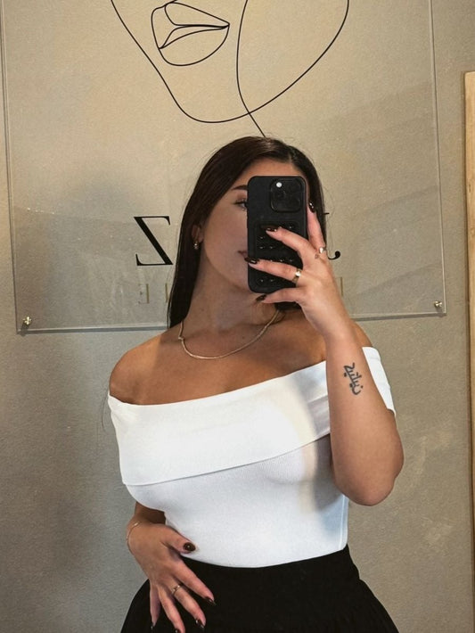 OFF SHOULDER NECESSITY TOP WHITE
